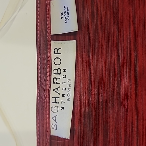 Sag Harbor Stretch Woman Drape Neck Pullover Top Wine Black 1X - Picture 7 of 10